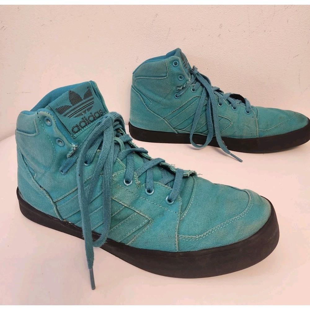 Adidas Originals Instinct Mid Rst Retro Adidas Sneakers Size 11.5 Teal Canvas - Picture 4 of 13